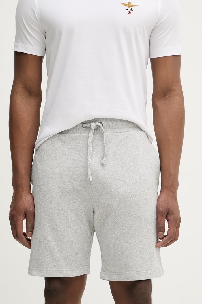 U.S. Polo Assn. къс панталон тип анцуг мъжки от памук DHM LB SWEAT меланж сив MUP3354