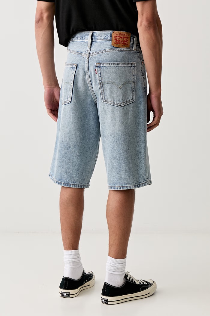 Ρούχα Levi's σορτς γυναικεία ντένιμ 470 BAGGY 0062W μπλε