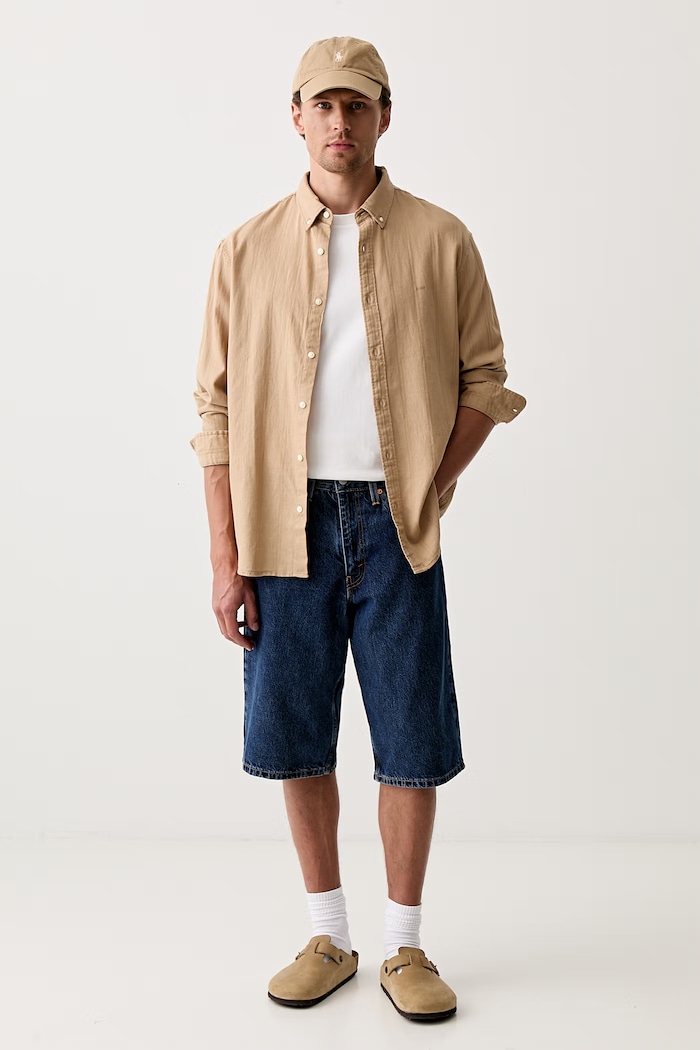 Levi's σορτς γυναικεία ντένιμ 470 BAGGY 0062W μπλε AA00