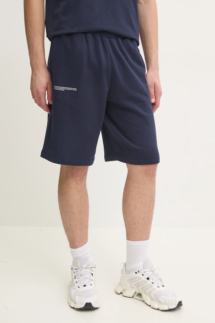 Pangaia pantaloncini in cotone blu navy 10000261