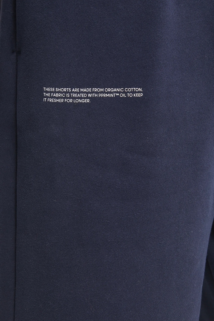 Pangaia pantaloncini in cotone blu navy 10000261