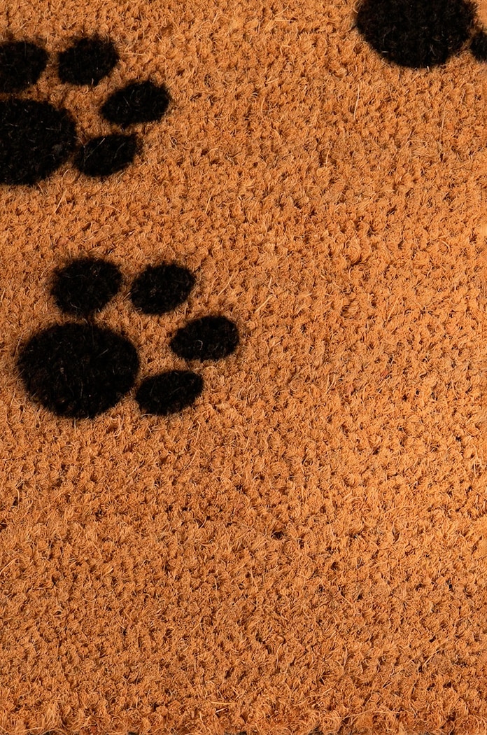 Artsy Doormats pres Patio Collection LONG.PAWPRINTS bej