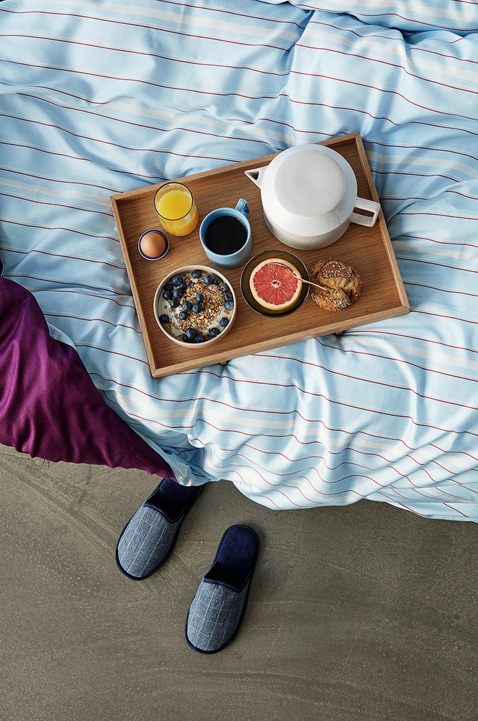 Salon i sypialnia Hübsch komplet pościeli bawełnianej Solace Bed Linen 061202 niebieski
