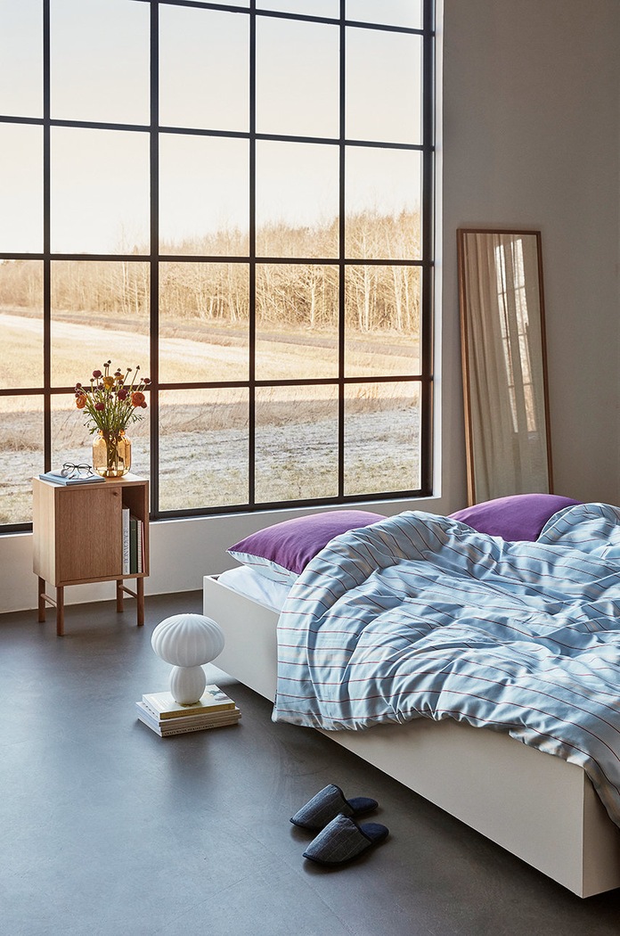 Hübsch komplet pościeli bawełnianej Solace Bed Linen 061202 niebieski
