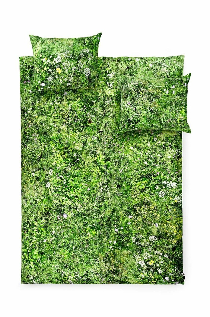 Foonka komplet pościeli bawełnianej Alpejska Łąka 200x200 / 70x80 cm zielony 200x200.70x80.AM