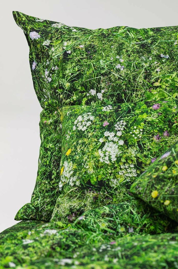 Foonka komplet pościeli bawełnianej Alpejska Łąka 200x200 / 70x80 cm 200x200.70x80.AM zielony