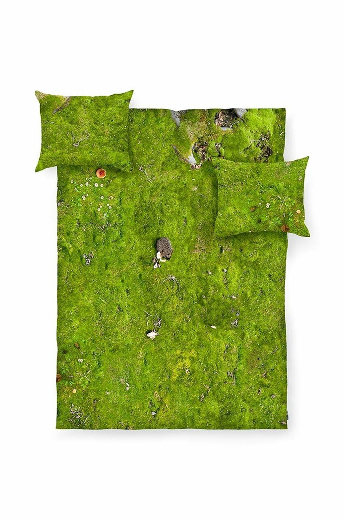 Foonka komplet pościeli bawełnianej Mech 200x200 / 70x80 cm zielony 200x200.70x80.M