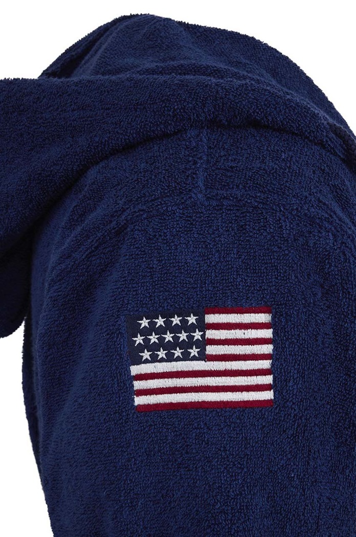 Μπάνιο Βαμβακερό μπουρνούζι Ralph Lauren Travis 972986 σκούρο μπλε