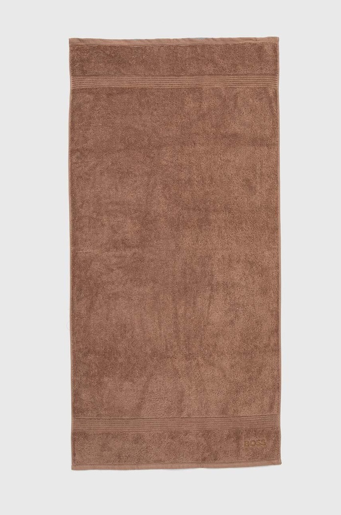 Středně velký bavlněný ručník HUGO BOSS Bath Towel Loft 70 x 140 cm hnědá 1008815