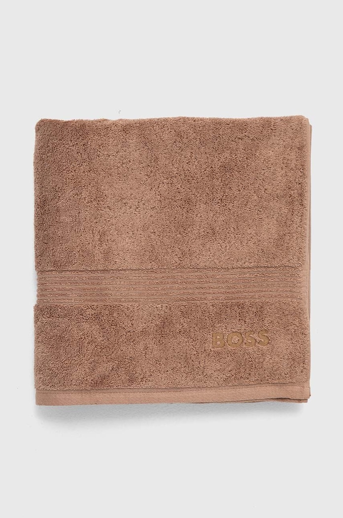 Středně velký bavlněný ručník HUGO BOSS Bath Towel Loft 70 x 140 cm 1008815 hnědá AA00