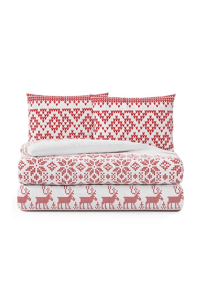 Komplet bombažne posteljnine 200x200/80x80 cm bela 4251838544198