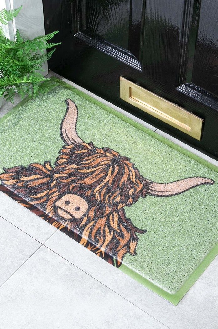 Rohožka Artsy Doormats Highland Cow Door DMW.HIGHLANDBROWN.7040 viacfarebná AA00