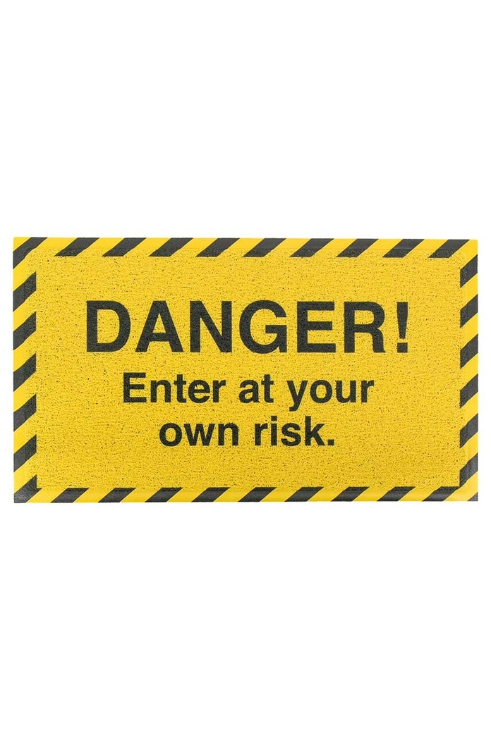 Rohožka Artsy Doormats Danger Enter At Your Own 70 x 40 cm žltá DMW.DANGER.7040