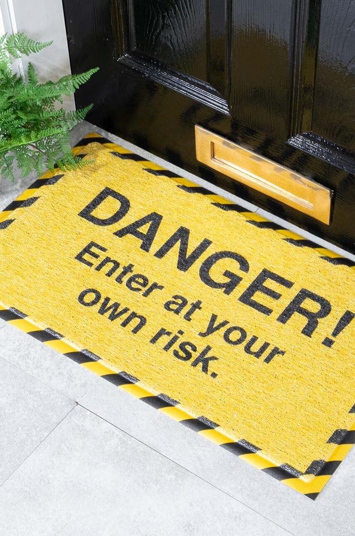Rohožka Artsy Doormats Danger Enter At Your Own 70 x 40 cm DMW.DANGER.7040 žltá AA00