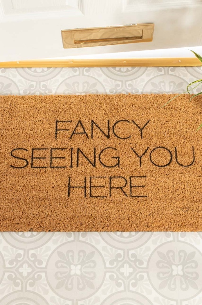 Artsy Doormats wycieraczka Fancy Seeing You Here żółty TYPO.FANCYSEEINGYOU
