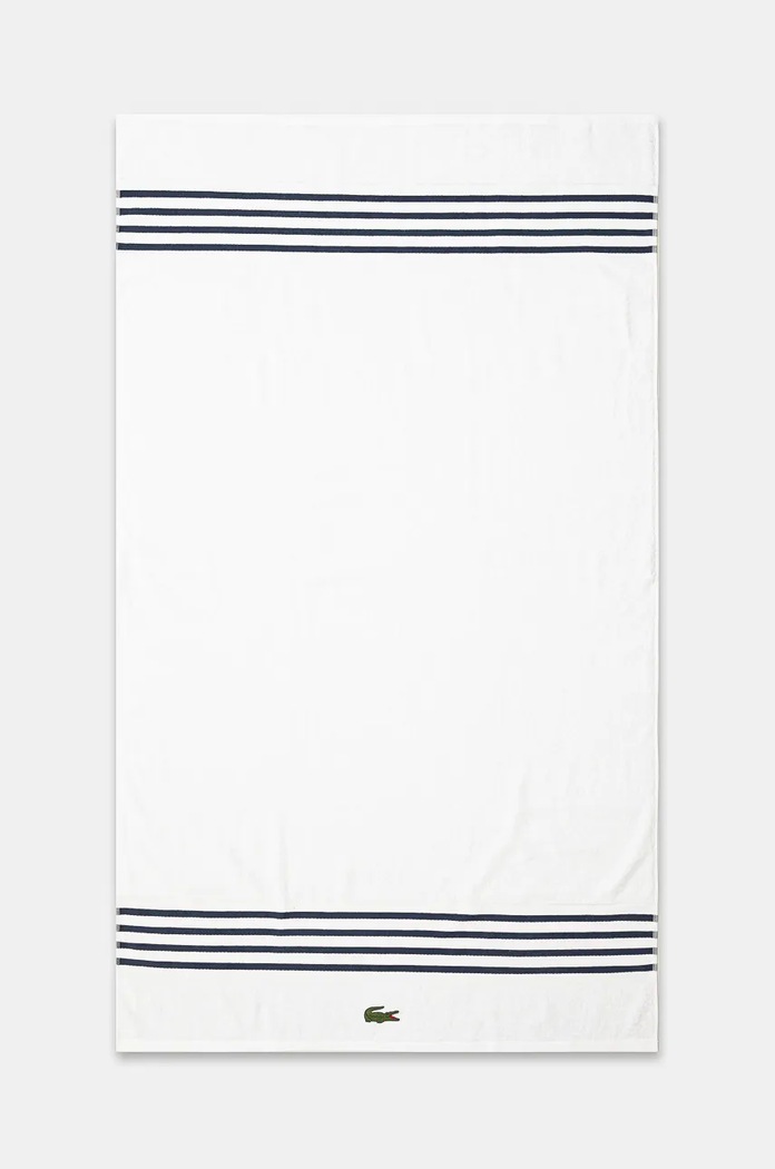 Velký bavlněný ručník Lacoste L Courtline Marine 90 x 150 cm bílá 1044333