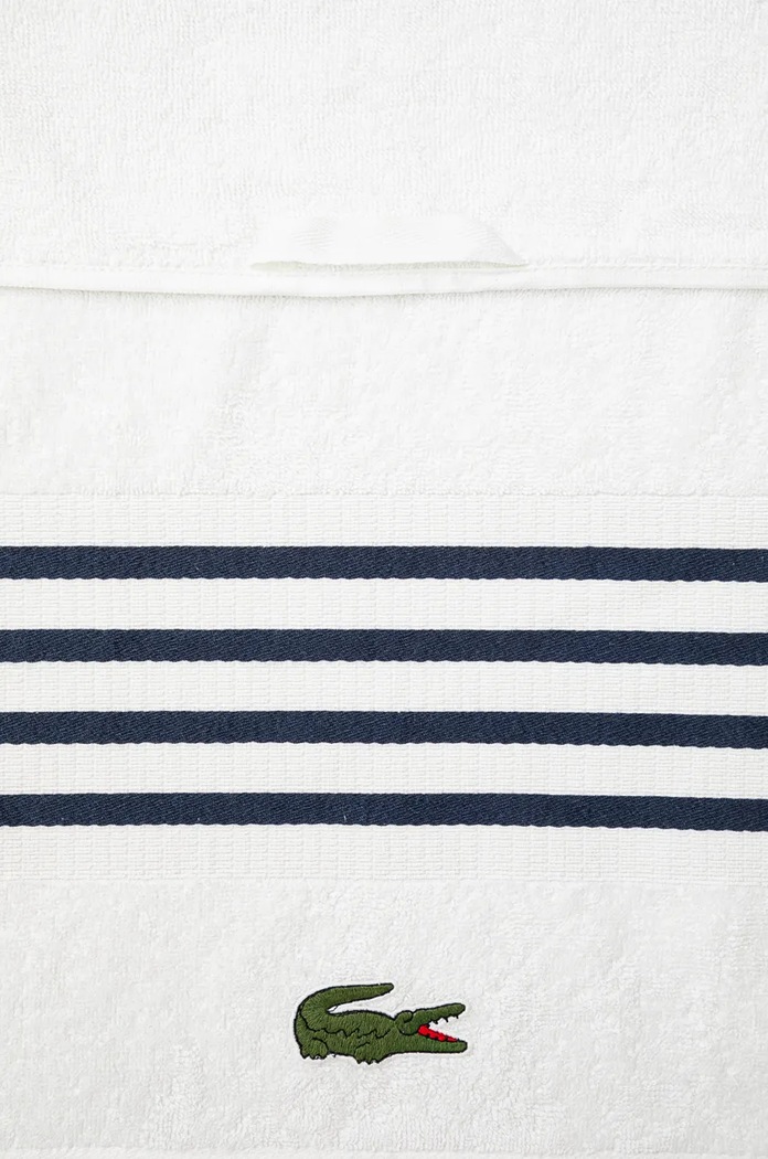 Koupelna Velký bavlněný ručník Lacoste L Courtline Marine 90 x 150 cm 1044333 bílá