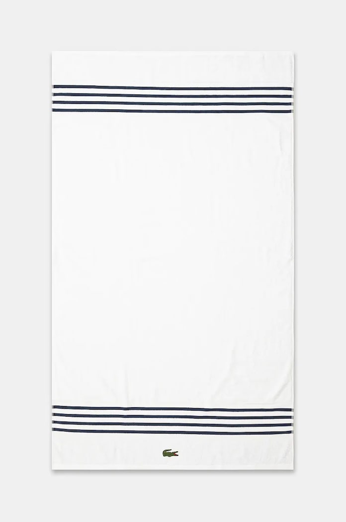 Středně velký bavlněný ručník Lacoste L Courtline Marine 70 x 140 cm bílá 1044329