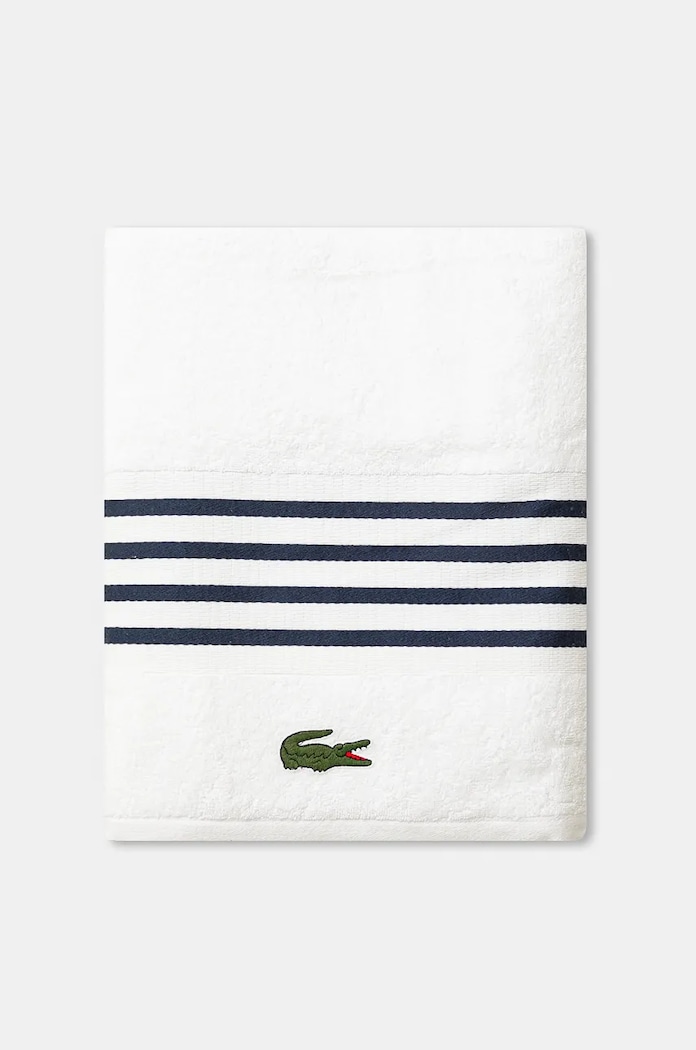 Středně velký bavlněný ručník Lacoste L Courtline Marine 70 x 140 cm 1044329 bílá AA00