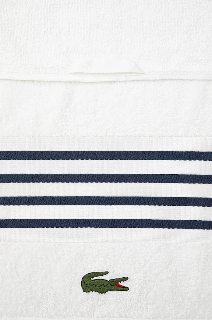 Koupelna Středně velký bavlněný ručník Lacoste L Courtline Marine 70 x 140 cm 1044329 bílá