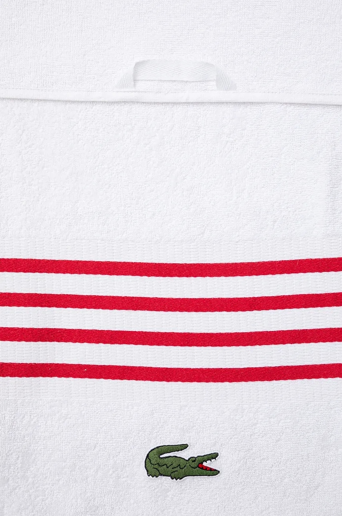 Koupelna Středně velký bavlněný ručník Lacoste L Courtline Rouge 70 x 140 cm 1044331 bílá