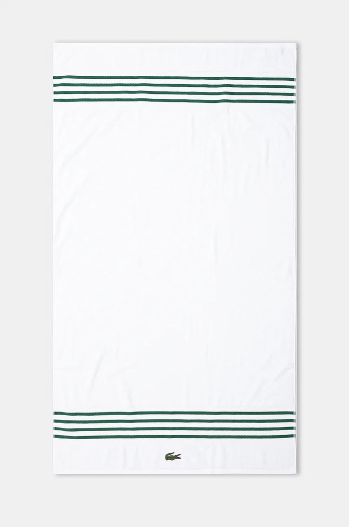 Голяма памучна кърпа Lacoste L Courtline Vert 90 x 150 cm бял 1044332