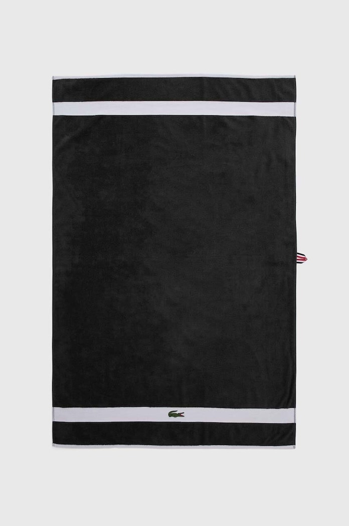 Velký bavlněný ručník Lacoste L Casual Bitume 90 x 150 cm šedá 1007094