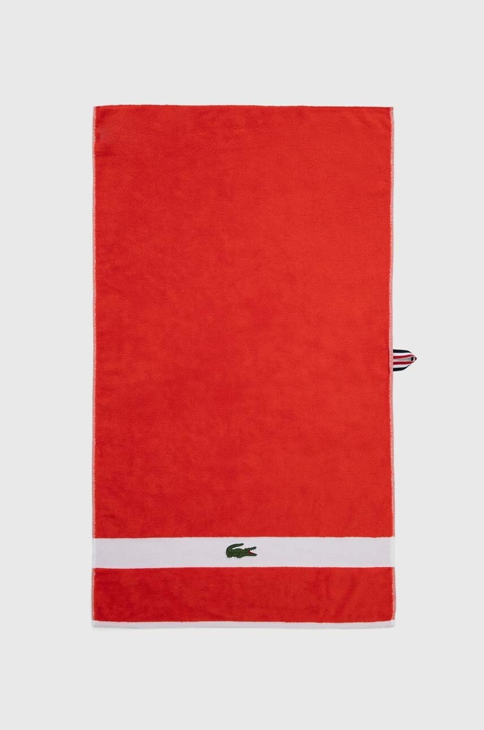 Malý bavlněný ručník Lacoste L Casual Glaieul 55 x 100 cm červená 1022279