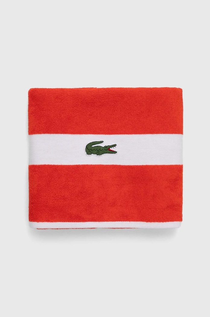 Malý bavlněný ručník Lacoste L Casual Glaieul 55 x 100 cm 1022279 červená AA00