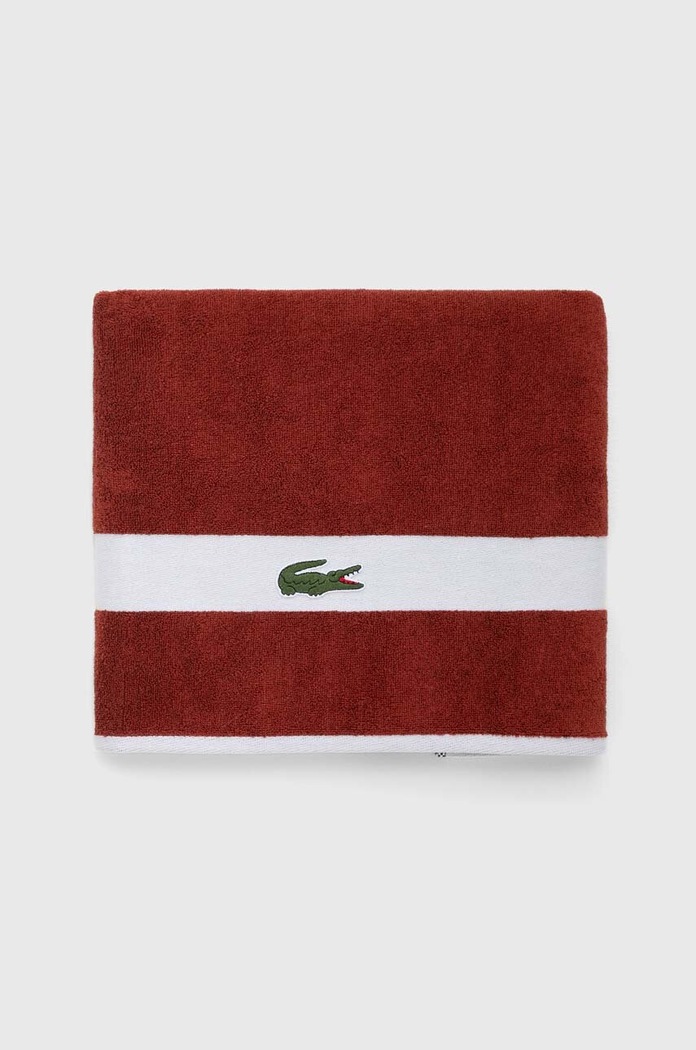 Středně velký bavlněný ručník Lacoste L Casual Terre Battue 70 x 140 cm 1007101 burgundské AA00