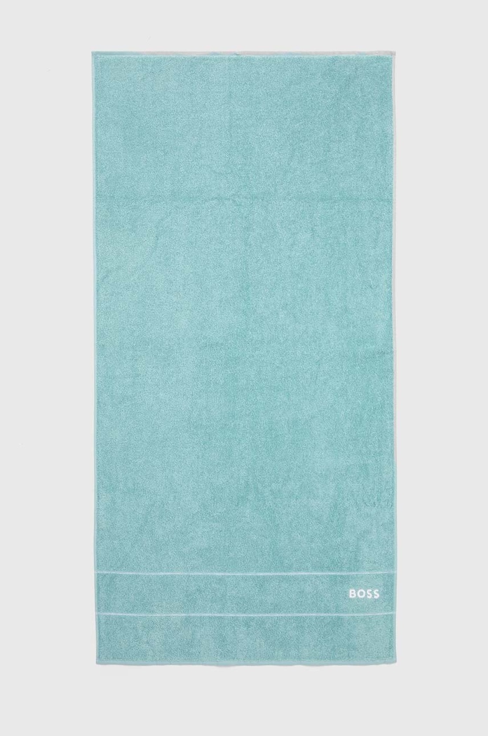 Středně velký bavlněný ručník BOSS Plain Aruba Blue 70 x 140 cm tyrkysová 1037467