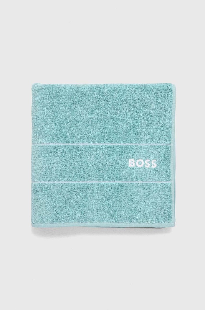 Středně velký bavlněný ručník BOSS Plain Aruba Blue 70 x 140 cm 1037467 tyrkysová AA00