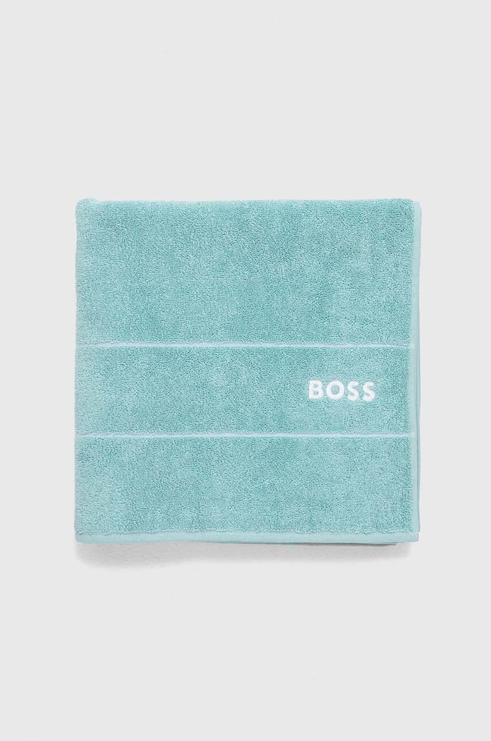 Středně velký bavlněný ručník BOSS Plain Aruba Blue 70 x 140 cm 1037467 tyrkysová AA00