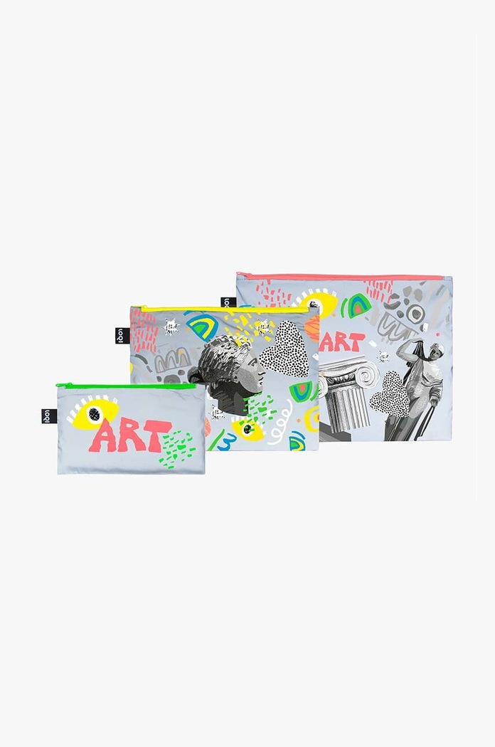 Sada taštiček LOQI CLASSIC ART 3-pack vícebarevná Q.ZP.RE.CA