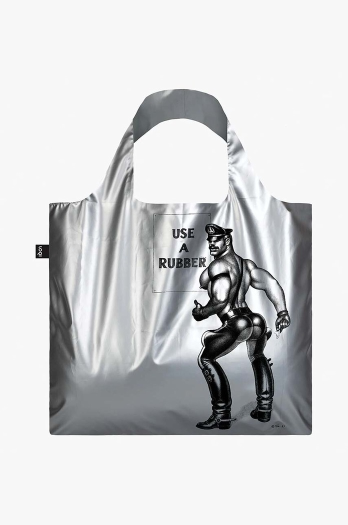 Nákupná taška LOQI Loqi Museum Tom of Finland sivá Q.TF.SM