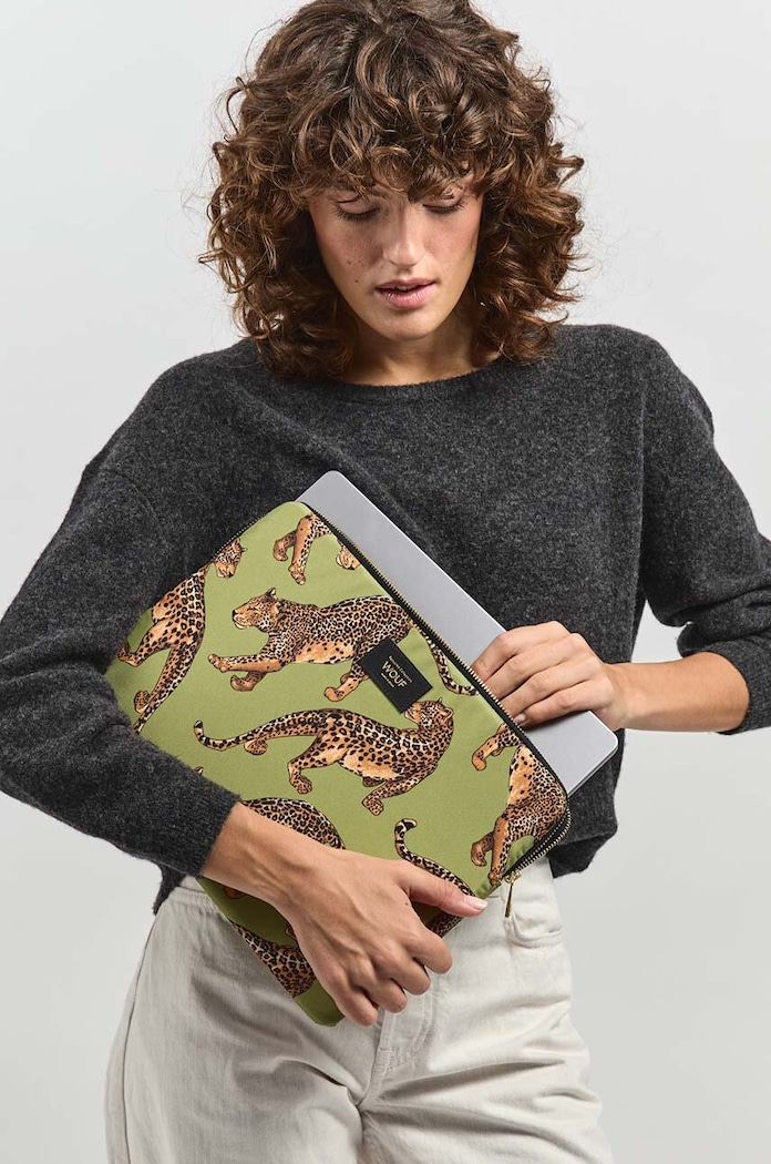 Калъф за лаптоп WOUF Olive Leopard 13" & 14" S240029 многоцветен