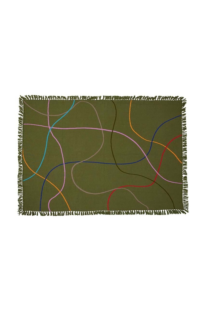 Памучно покривало Hübsch Outline 140 x 200 cm 221604 многоцветен AA00