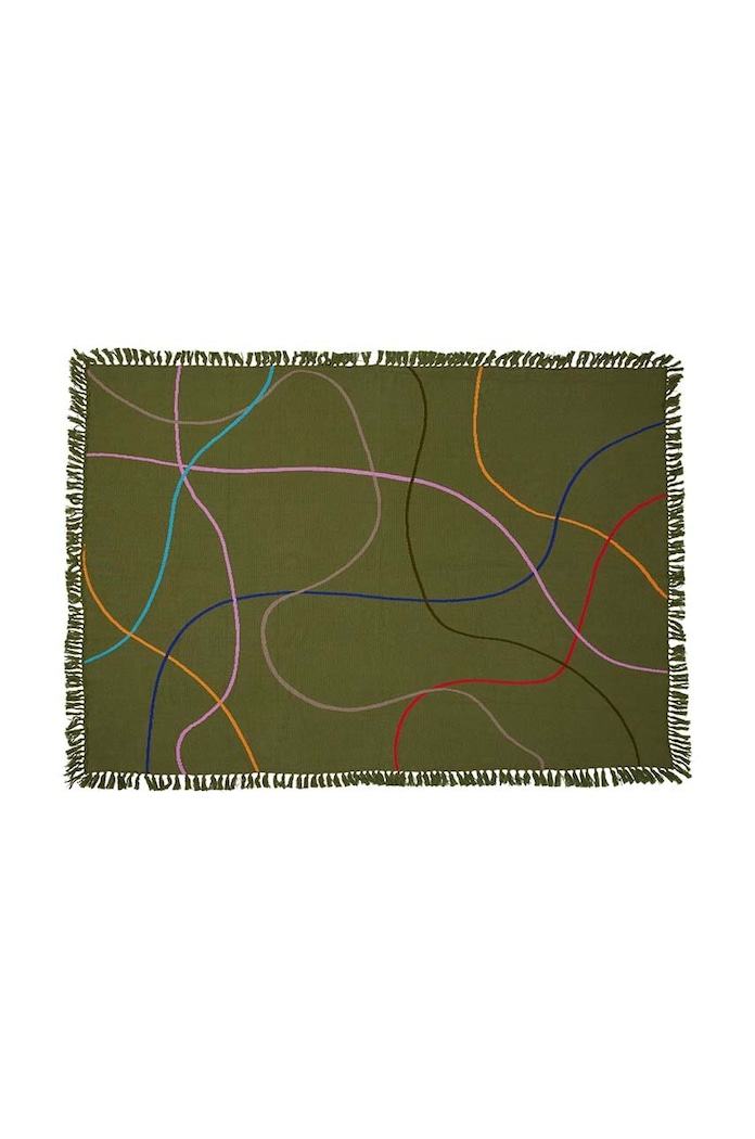 Памучно покривало Hübsch Outline 140 x 200 cm 221604 многоцветен AA00