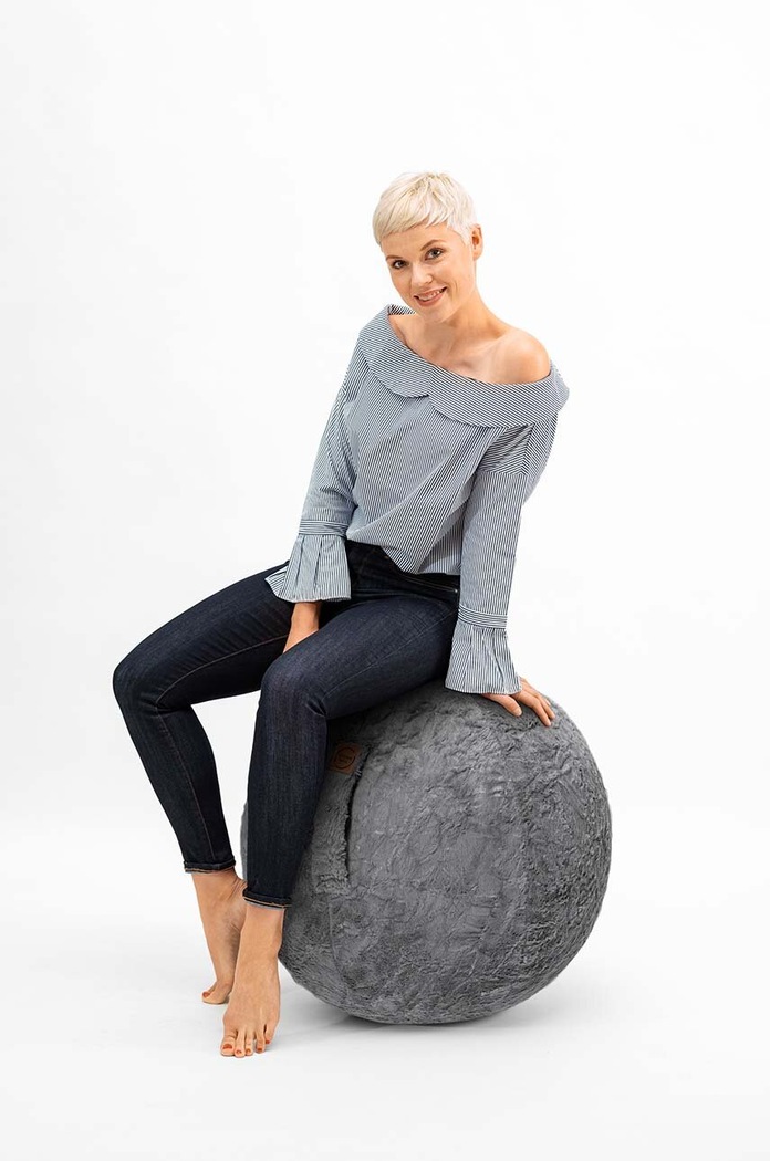 Μπάλα καθίσματος Magma Fluffy Sitting Ball γκρί 80020.005