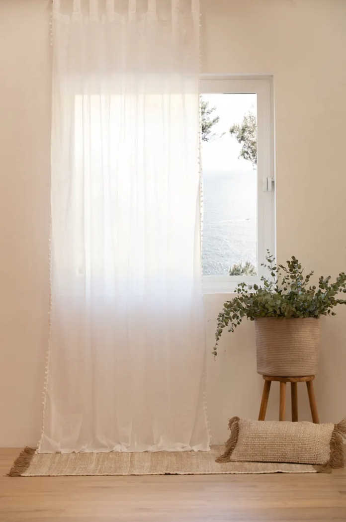 Salotto e camera Calma House tenda decorativa Duero 140 x 280 cm DUERO.140.BCO bianco