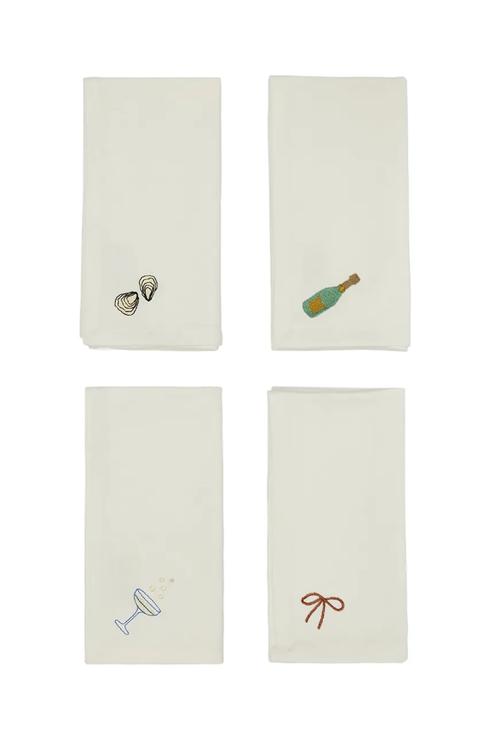 Komplet bombažnih prtičkov OYOY New Year Napkin 4-pack pisana L301397
