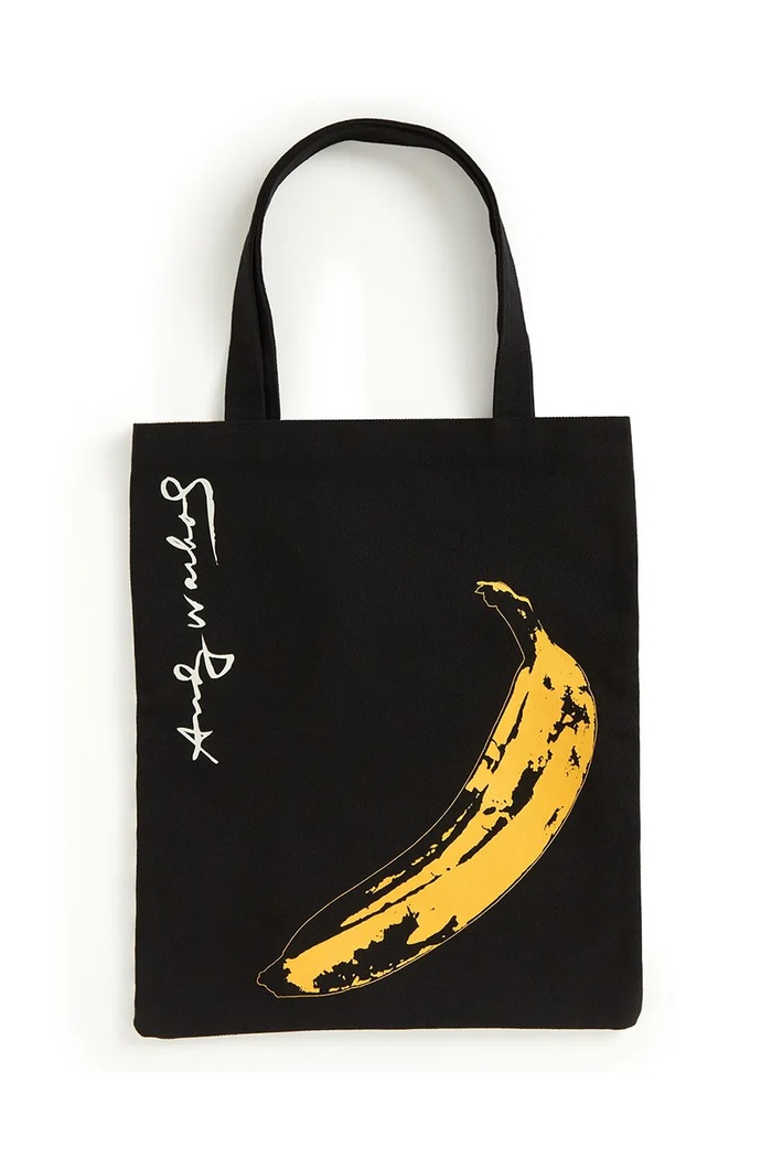 Bavlnená taška Galison Warhol Banana Canvas Tote Bag viacfarebná 60639