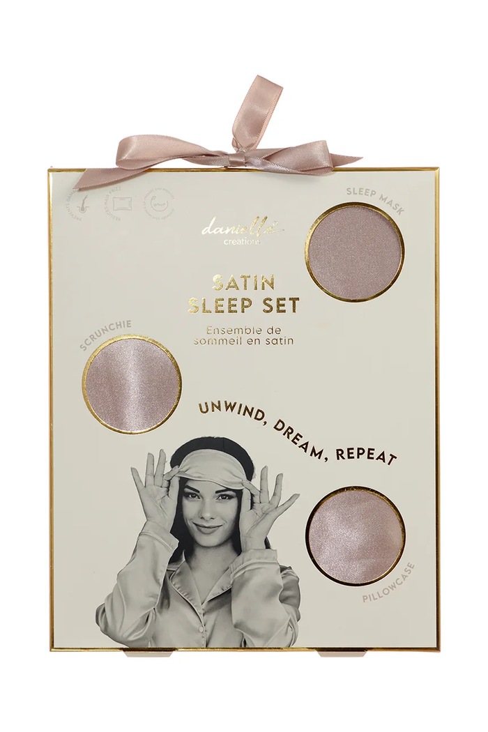 Danielle Beauty set - pernă, bentiță și elastic de păr Satin Sleep Set multicolor DC0203ST