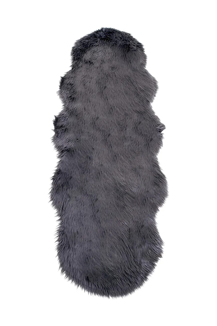 House Nordic pătură Lambskin Artificial 60 x 180 cm gri 3981213