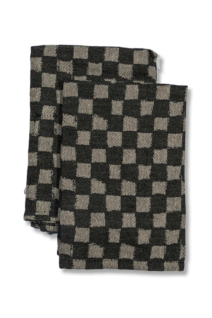 Komplet bombažnih prtičkov Byon Checki 2-pack črna 5219800501