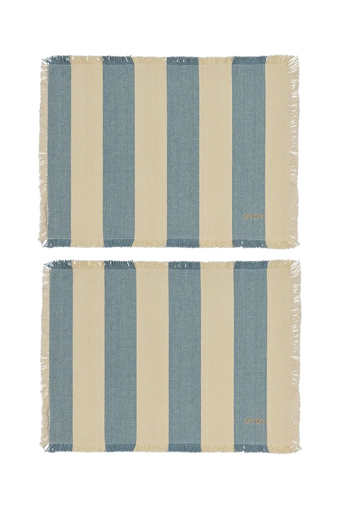 Bombažna podloga za pod krožnik OYOY Toppu 48 x 36 cm 2-pack modra L401962