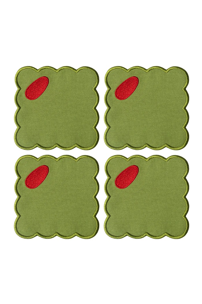 Octaevo set de suporturi cu bumbac 14 x 14 cm verde OCCOOL.25