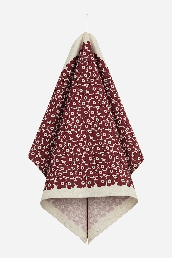Marimekko prosop de bucătărie din bumbac 47 x 70 cm burgundia 074570.307