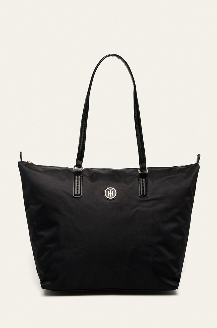 Tommy Hilfiger - Kabelka jednofarebný čierna AW0AW04302