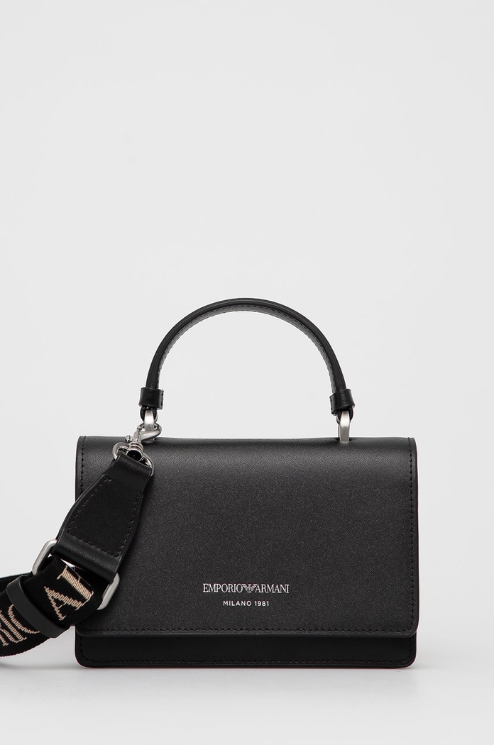 Emporio Armani Poșetă de piele uni negru Y3B157.Y263U.NOS